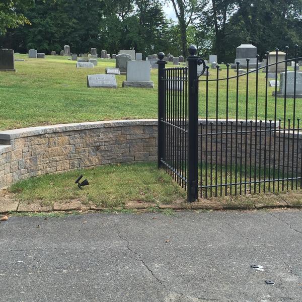 cemetary hardcaping retaining wall